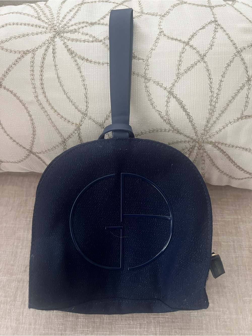 Giorgio Armani Navy Logo Travel Pouch